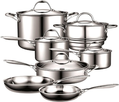 Cooks Standard 02631 Classic 10-Piece Stainless Steel Cookware Set Silver